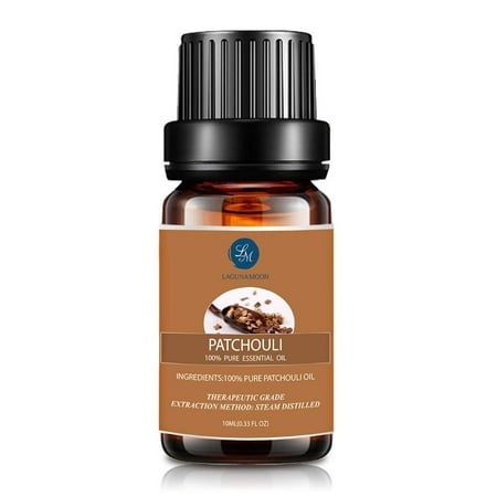 Pachuli Oil Lagunamoon 10ml Patchouli Essential Oils,Pure&Natural Aromatherapy Oil For Massage And Relaxation,Premium Therapeutic Grade,Fragrance For Personal Care&Wellness ()