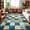 Blue, variant on Black Gold Mosaic Washable Area Rug 2 x 3 ft Rustic Abstract Checkerboard Grids Soft Non Slip Rugs Stain Repellent Indoor Felt Carpet for Living Dining Room Bedroom Home Office