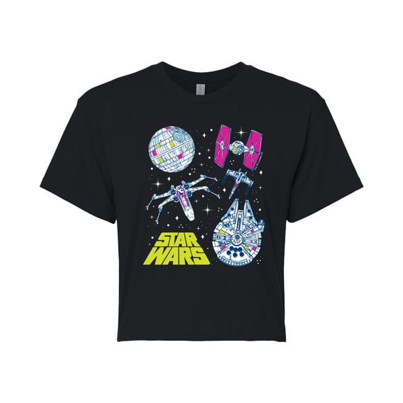 Star Wars - Ship Grid - Juniors Cropped Tee