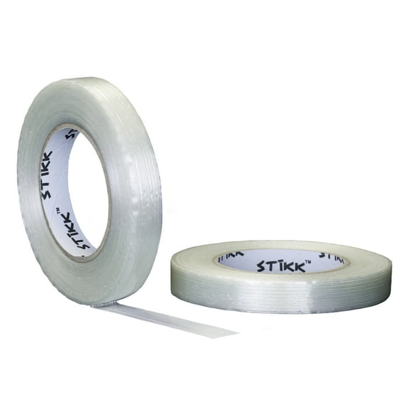 2 Pack 3/4" .75 inch x 60 Yard (18mm x 55m) 5 Mils Thick STIKK Clear Filament Tape