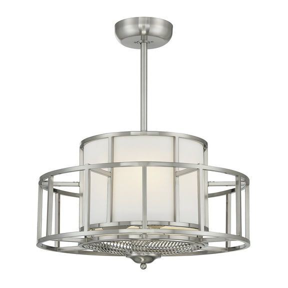Satin Nickel Four Light Fandelier from the Oslo Collection