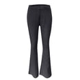 thumbnail image 4 of Women's Mid Waist Flared Jeans, High Rise Retro Vintage Distressed Bootcut Denim Pants, Stretch Elastic Waist Skinny Fit Casual Streetwear Jeans for Daily Wear Black L, 4 of 7