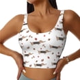 thumbnail image 2 of Haiem Dachshund Dog Pattern Womens Sports Bra - U Neck Padded Low Impact Yoga Bra Workout Crop Top Gym Moisture-Wicking Workout Vest -XX-Large, 2 of 9