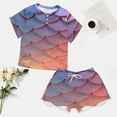 thumbnail image 4 of Mermaid Fish Scales Print Women'S Pajamas Set Summer Sleepwear Sets 2 Piece Lounge Set, 4 of 7