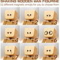 thumbnail image 2 of Charming Shaking Feet Wooden Man Figurine, Little Wooden Statue That Sways, Car Dashboard Figurines with Spring Legs with Rich Expression Accessories Decorations Doll Gifts(1PC Magnetic Expressions), 2 of 6