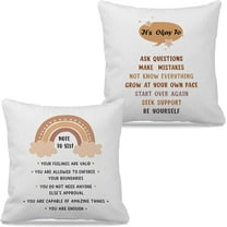 Therapist Gifts, School Counselor Gifts, Mental Health Office Decor, Therapy Office Decor, Calming Corner Decor, Counselor Office Decor, Note to Self It''s OK to Pillow Covers 18x18 Set of 2