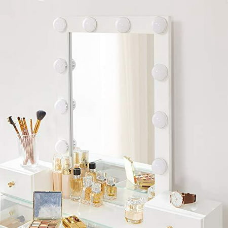 Vasagle Vanity Table With Mirror 10, Vanity Desk With Mirror And Lights Target