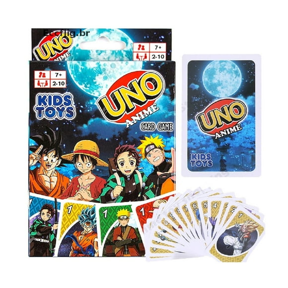 Juego de mesa Mattel UNO Edición Especial De Anime (Dragón Ball, Naruto, One Piece y Demon Slayer) MATTEL ANIME