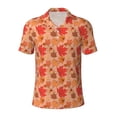 thumbnail image 2 of Daiia Yellow And Red Maple Leaves Pattern Men’s Polo Shirts,Solid Deck Shirt,Classic Fit, Breathable Cotton Polo for Casual and Sport Wear-Small, 2 of 7