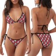 thumbnail image 3 of KLL Gnome And Snowflakes Print Bikini Set for Women,String Two Piece Halter Top Triangle Bikini Set with Tie Side Bottom Sexy Swimsuit Bathing Suits, 3 of 5