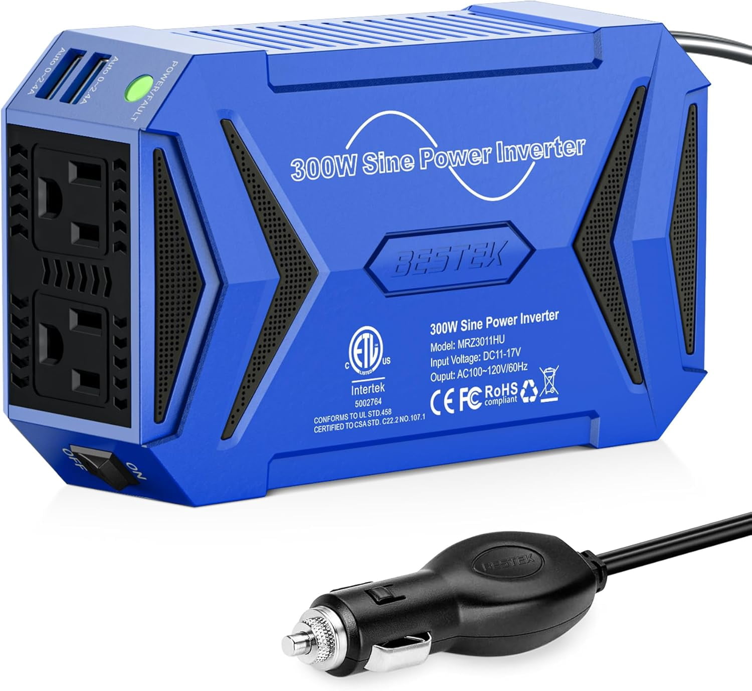 スマホアクセサリー POWER INVERTER Armor All 150W Multi-Device Power Inverter, DC AC USB Type-C, 3ft