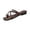 Brown, variant on Toe Loop Thong Sandals, Metal Accent Cross Strap Slides, Comfortable Flat Sandals, Roman Sandals Women's Summer Casual Flat Heel Open Toe Beach Shoes, Beige 5.5