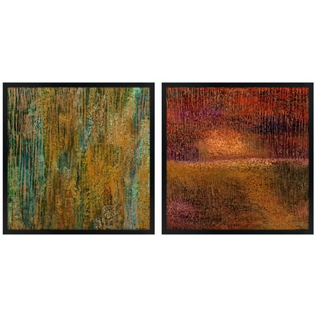 Squares Giclee Set - River Parks Studio Set of Two Golden Spring Square Giclee Wall Art