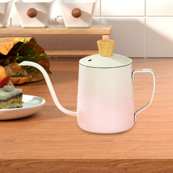 350 ml de cuello de cisne vertido sobre el café de acero inoxidable para baristas para el mango ergonómico resistente 2.8x3.2 pulgadas té versátil Gradiente rosa