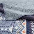 thumbnail image 6 of 3-Piece Full/Queen Size Quilt Set - Blue Bohemian Bedspread Coverlet with 2 Pillow Shams, Microfiber, 6 of 6