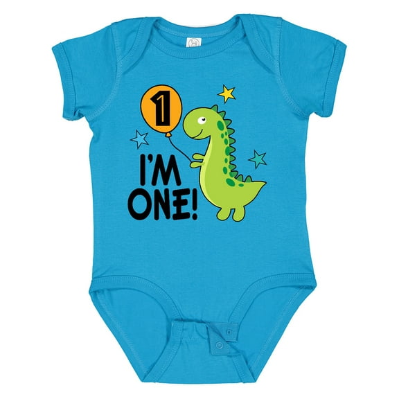 Inktastic 1st Birthday Dinosaur 1 Year Old Boy Boys or Girls Baby Bodysuit