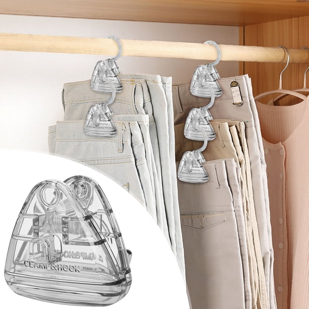Percha multifuncional portátil transparente, pinza de ropa de plástico invisible, fuerte interior, resistente al viento, para secar