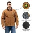thumbnail image 1 of John Deere Men's Brown Jacket Light Weight Tractor Durable Tough (S01), 1 of 12