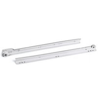 White 14" Epoxy Coated Euro Roller Drawer Slides 3/4 Extension, 55lb Capacity