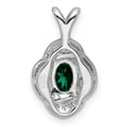 thumbnail image 3 of Sterling Silver Diam. & Created Emerald Pendant Charm, 3 of 4