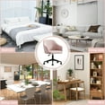 thumbnail image 6 of Vanity Chair, Accent Chair Velvet with Swivel Wheels and Back for Home, Adjustable Office Chair, Pink, LJ980, 6 of 9