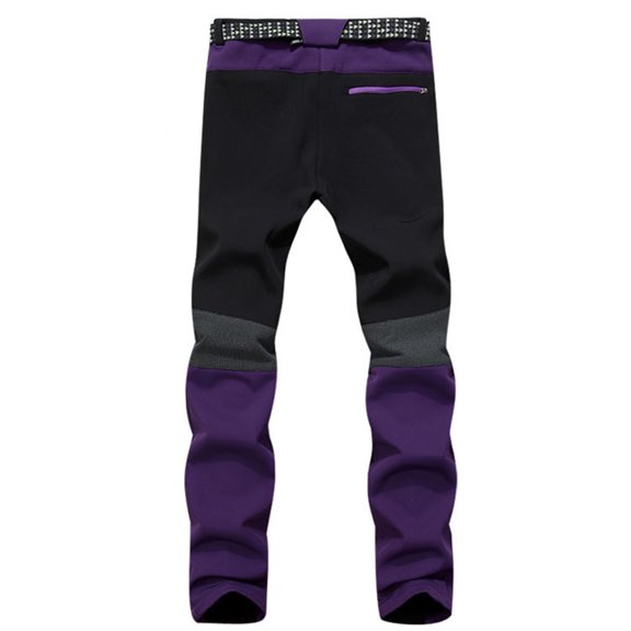 REALiKUN Snow Pants Womens Strecthy Ski Hiking Pants with Pockets Fleece Lined Waterproof Pants Warm Winter Dark Purple L