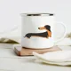 thumbnail image 3 of Taza de esmalte creativa con estampado divertido de perro salchicha, tazas para café, vino, dibujos animados, patas de perro, fiesta, bebida, cerveza, jugo, leche, regalos para amantes de los perros, 3 of 5