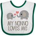thumbnail image 3 of Inktastic My Nonno Loves Me Grandson Boys or Girls Baby Bib, 3 of 4