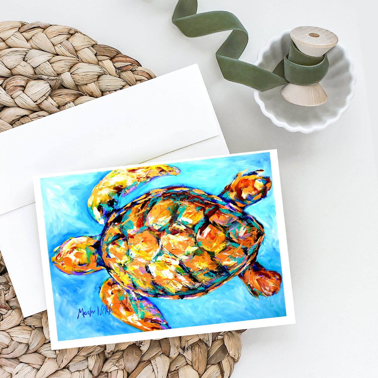 Sand Dance Turtle Greeting Cards Pack of 8 7 in x 5 in