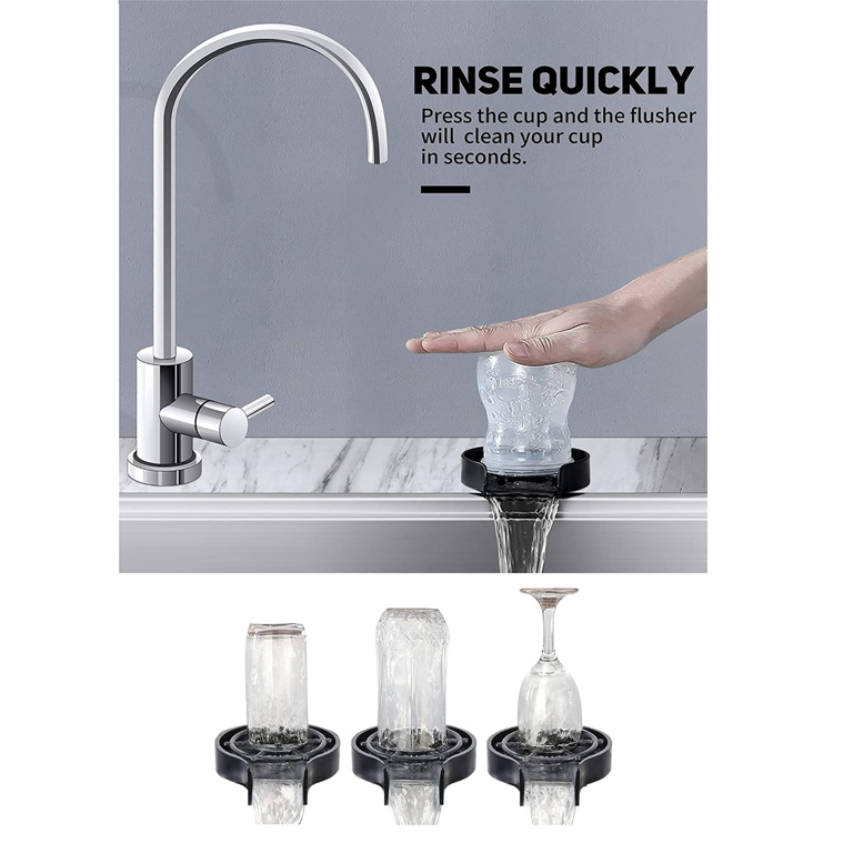 Newest Faucet Quick Cup Cleaner,Glass Rinser,Glass Rinser,Baby Bottle  Washer, Cup Rinser for Sink Attachment,Kitchen Sink Automatic Flushing  Device,for Kitchen Sink/Home/Bar/Cafe/Restaurant (with hose)