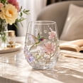 thumbnail image 4 of SLYNSHome Glass Cup with Exquisite Floral and Wildlife Details, Large Capacity Stemless Tumbler for Water Tea and Daily Beverages,Animals and Nature Themed, 4 of 8