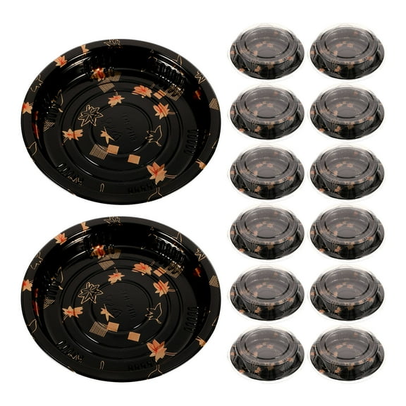 Raindrops Disposable Plastic Sushi Packing Boxes with Lids for Takeout and Storage Multi Function 20 Pcs