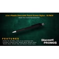thumbnail image 2 of Pens with Touch Screen Stylus - 10 pack - Plastic Pens - Metallic Black, 2 of 5