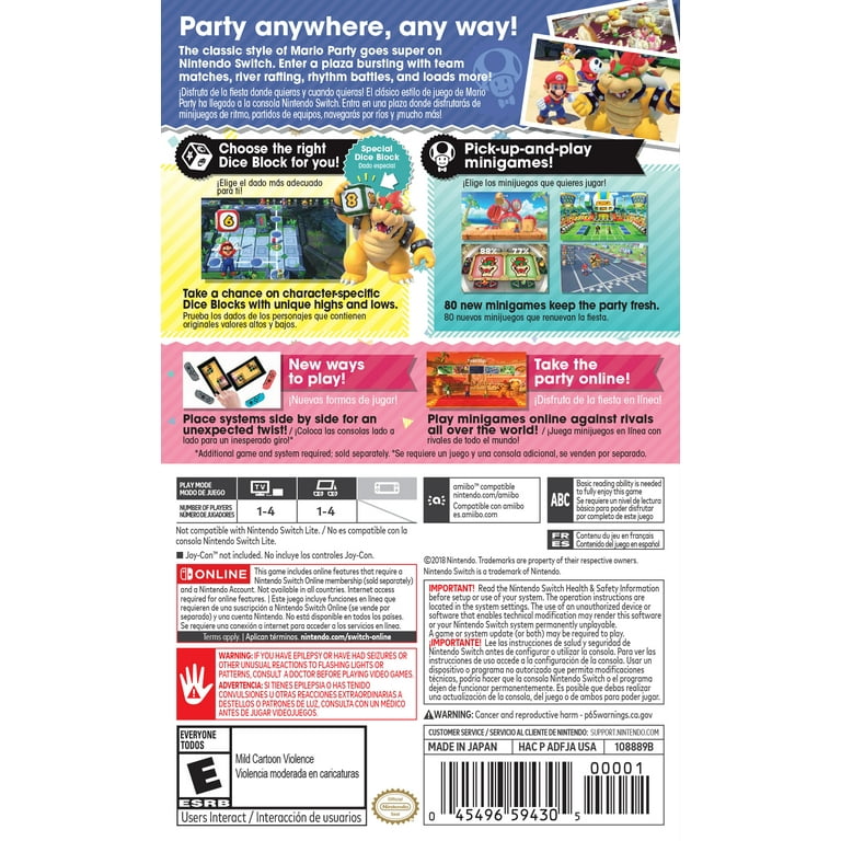 U.S. Nintendo, Mario Version Super Nintendo Switch, Party,
