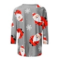 thumbnail image 5 of Camisas Navideñas Para Mujer Tops de Cuello Redondo Moda Impresa Suelta 3/4 Mangas Blusa Informal Odeerbi ODB194582, 5 of 5