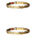 thumbnail image 2 of relayinert Stylish Textured Bracelet For Men Circulation With Magnets Magnetic Alloy Bracelets Magnetic Bracelet Gift gold 2Set, 2 of 6