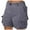 1-Grey, variant on QHFBli Bermuda Shorts for Women Cargo Shorts Knee Length 6 Pockets Elastic Waist Long Shorts for Summer Casual