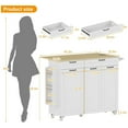 thumbnail image 2 of Rolling Kitchen Island Cart with Trash Can Storage ,Kitchen Island with Drop Leaf & Power Outlet , Kitchen Rolling Island with Spice Rack & Towel Rack, Holder, Knife Mobile Island Table for Kitchen, 2 of 6