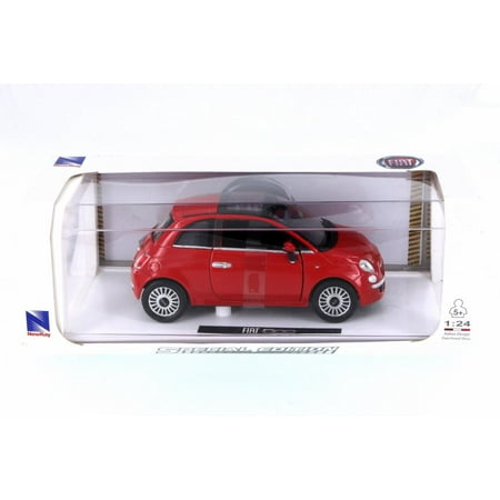 Fiat 500, Red - New Ray 71016A-RD - 1/24 Scale Diecast Model Toy Car