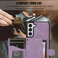 thumbnail image 6 of SaniMore for Samsung Galaxy S21 FE Case, Magnetic Wallet Case with Shoulder & Wrist Strap for Women/Girls, PU Leather Card Holder Flip Kickstand Cover for Samsung Galaxy S21 FE 5G, Purple, 6 of 8
