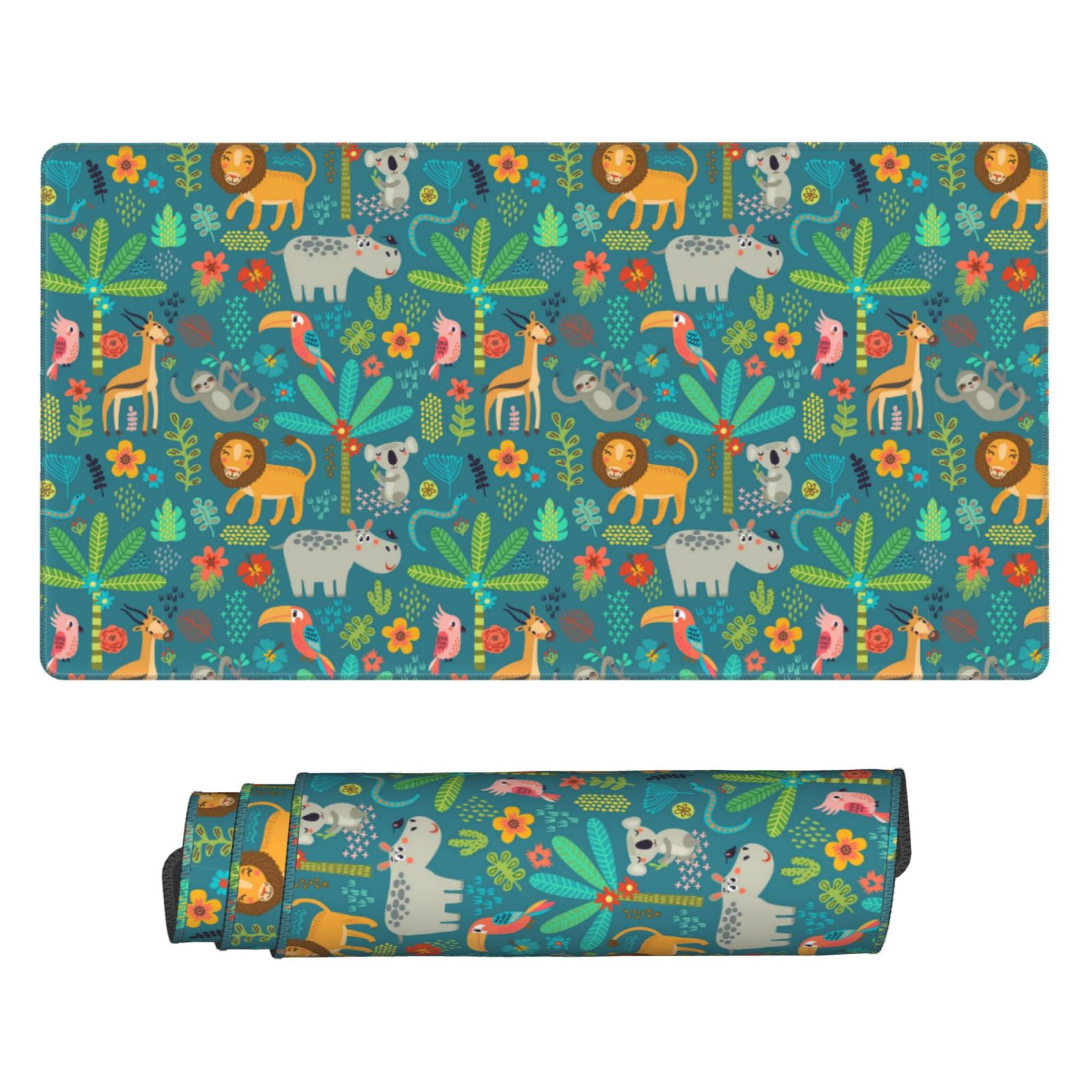 Kdxio Jungle Animals Print Large Gaming Mouse Pad,Non-Slip Base,Water Resist Keyboard Pad for Gamer,Office & Home,29.5 x 15.8 in