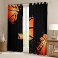 thumbnail image 2 of Homewish Cartoon Basketball Boys Blackout Curtains Set of 2 (52x84 Each), Black Orange Monogrammed J Window Curtains, Modern Ball Sports Player Curtains and Drapes, Black Out Curtains Room Decor, 2 of 6