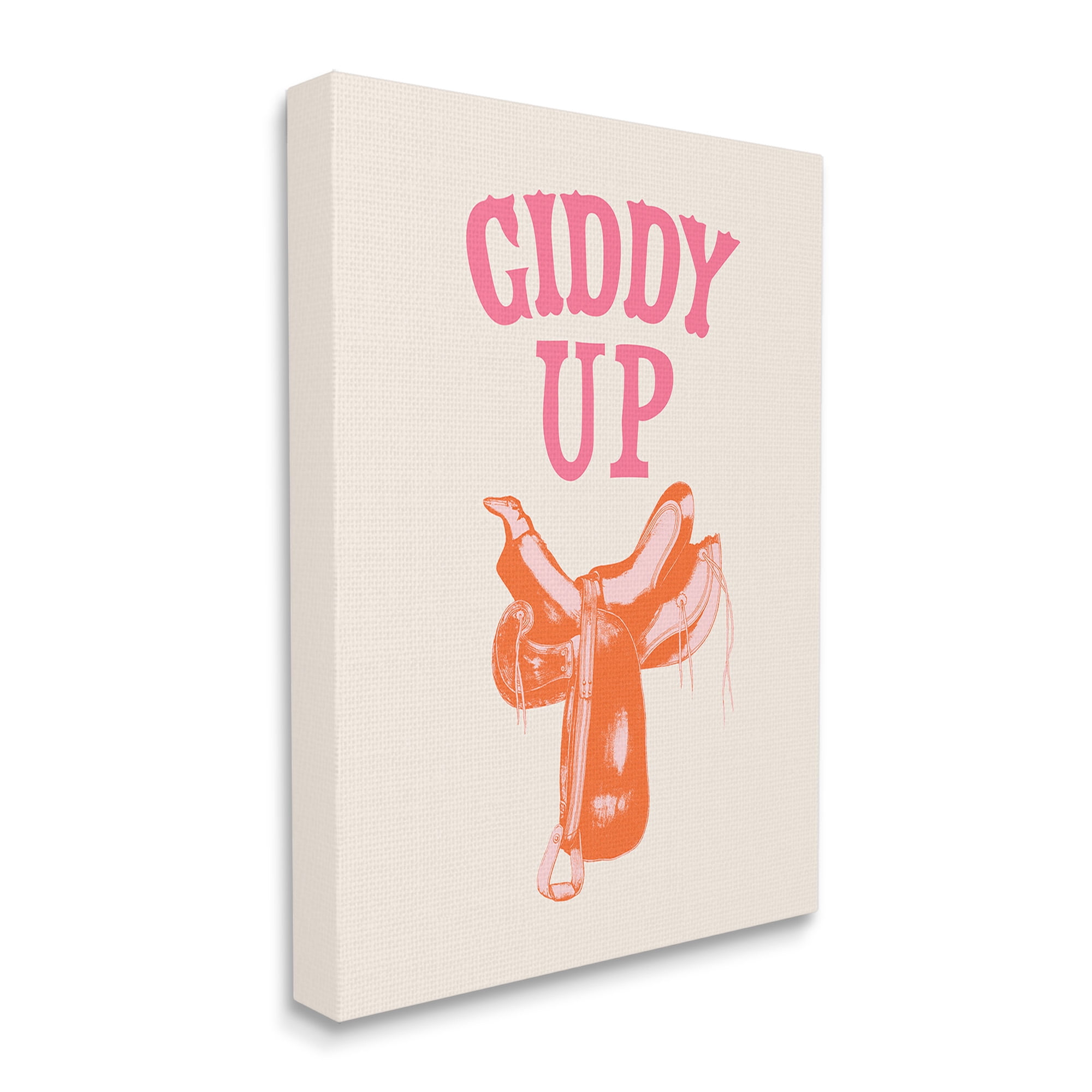 Stupell Industries Giddy Up Phrase Typography Painting Gallery Wrapped Canvas Art Print Wall Art, 30 x 40