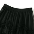 thumbnail image 5 of SWSMCLT Women's Long Tulle Skirt Spring Casual High Waisted Pleated Overlay Swing A Line Frilly Ruffle Hem Layered Tiered Tutu Skirt Soft Chiffon Mesh Summer Black One Size, 5 of 5