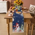 thumbnail image 2 of Navy Blue Christmas Table Runner - 70 Inch Long Snowman Xmas Tree Coastal Snowflake Starfish Cotton and Linen Blended Dress Scarves Farmhouse Table Runner for Kitchen Dining, Coffee Table, 13" x 70", 2 of 8
