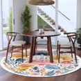 thumbnail image 4 of Spring Botanical Round Area&nbsp;Rug 6ft Farmhouse Rustic Leaf Flower Watercolor Mushroom Non-Slip&nbsp;Washable Circle Rugs Soft Felt Indoor Floor Mat for Bedroom Kitchen Living Room Bathroom, 4 of 9