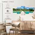 thumbnail image 4 of Elephant Stock Canareef Resort Jetty Wall Art - Horizontal Multi Panel Canvas - 5 Pieceliving Room Wall Decor - Photography Nautical Multi Panel - Blue And Turquoise Decor - 29" x 12", 4 of 4
