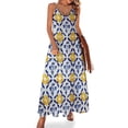 thumbnail image 1 of Vestido elegante sin mangas con azulejos azules y amarillos portugueses para mujer, promoción de ropa, 1 of 7