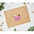 thumbnail image 2 of Darling Souvenir Round 45 Pcs Floral Save The Date Stickers Wedding Personalized Bride Groom Names And Date Envelope Seals - Light Pink, 2 of 4