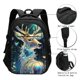 thumbnail image 3 of Balery Colorful Stained Glass Deer Mochila con carga USB para hombre y mujer - Mochila impermeable y antirrobo para portátil con puerto USB para viajes, trabajo, estudios y universidad, 3 of 7
